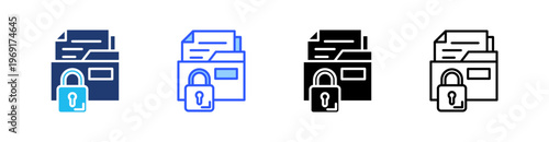 Private Multiple Style Icon Set Collection Pack Web Banner Vector 