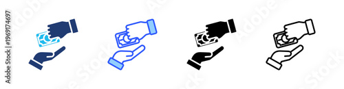 Subsidies Multiple Style Icon Set Collection Pack Web Banner Vector 