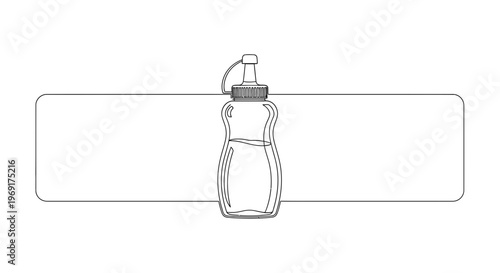 Continuous Line Art Squeeze Bottle Minimalist Design for Condiments or Syrup Graphic Resource
