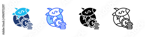 Economic Boost Multiple Style Icon Set Collection Pack Web Banner Vector 