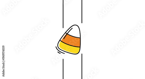 Playful candy corn illustration with vibrant colors on a clean white background for seasonal designs
