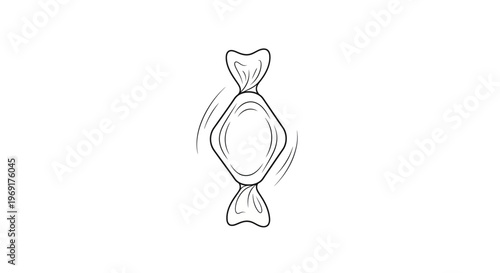 Delightful hand-drawn sweet treat illustration in minimalist black outline style perfect for