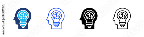 Innovative Thinking Multiple Style Icon Set Collection Pack Web Banner Vector 