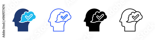 Thinking Multiple Style Icon Set Collection Pack Web Banner Vector 