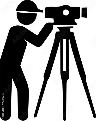 Surveyor Transit Silhouette Icon