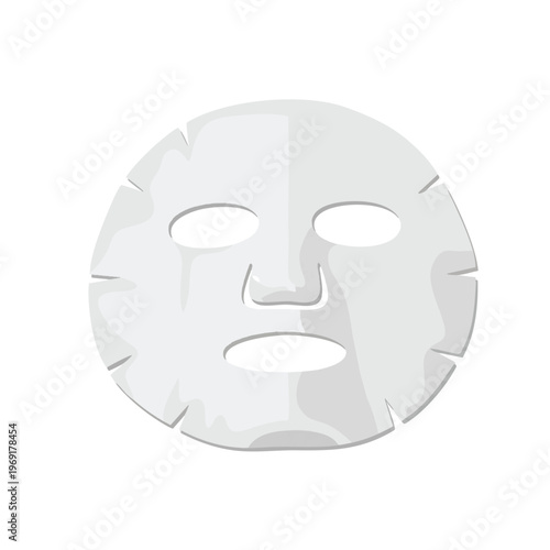 A single, plain white sheet face mask with cutouts for eyes and mouth