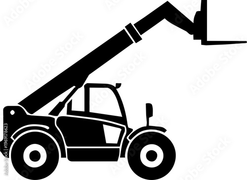Telehandler Forklift Silhouette Icon