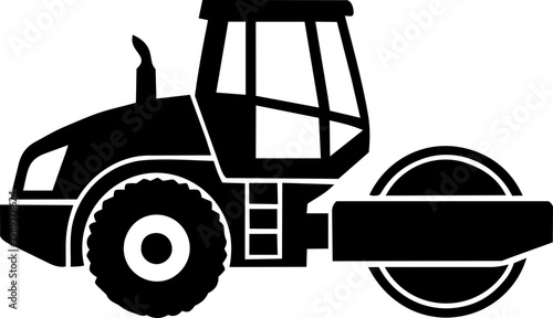 Steamroller Silhouette Icon