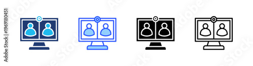 Virtual Multiple Style Icon Set Collection Pack Web Banner Vector 