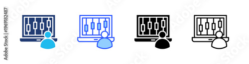 Trader Multiple Style Icon Set Collection Pack Web Banner Vector 