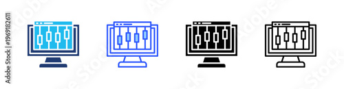 Volume Analysis Multiple Style Icon Set Collection Pack Web Banner Vector 