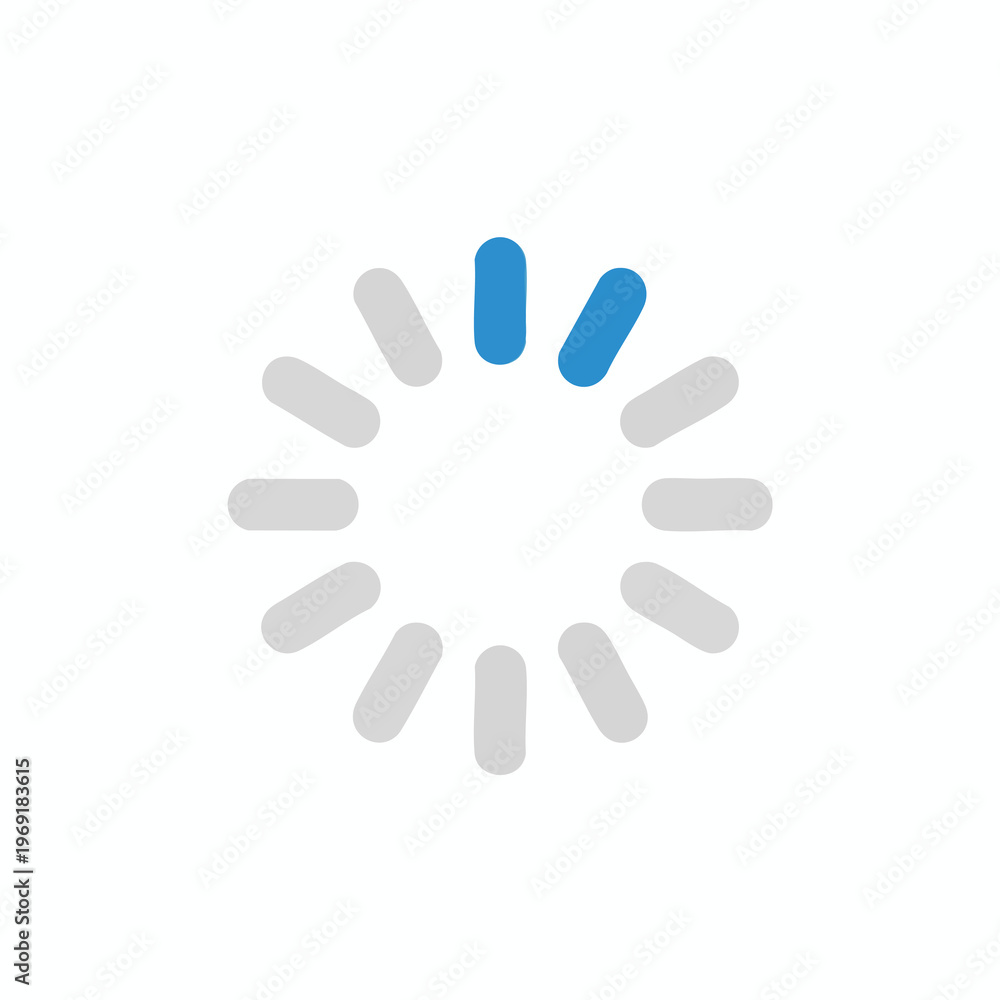 Obraz premium A circular loading animation with alternating grey and blue segments