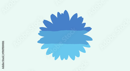 Modern stylized blue flower illustration with a smoothly blended gradient effect, creating a dynamic and elegant floral icon for contemporary design projects