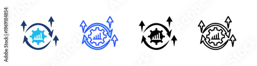 Progress Multiple Style Icon Set Collection Pack Web Banner Vector 