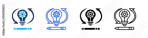 Iterate Multiple Style Icon Set Collection Pack Web Banner Vector 