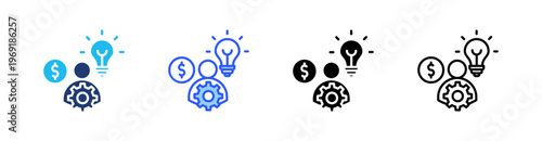 Entrepreneurship Multiple Style Icon Set Collection Pack Web Banner Vector 