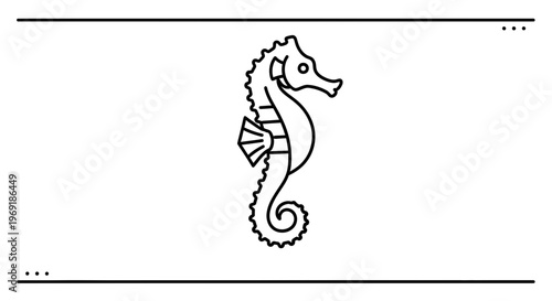 Elegant seahorse line art illustration capturing the unique beauty of this marine creature