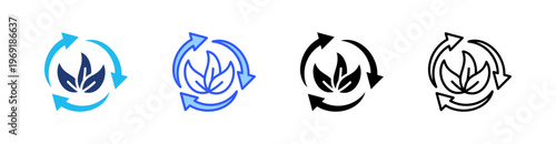 Sustainability Multiple Style Icon Set Collection Pack Web Banner Vector 