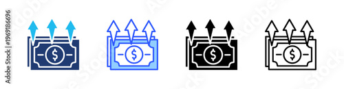 Profitability Multiple Style Icon Set Collection Pack Web Banner Vector 