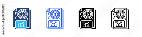 Profit Margins Multiple Style Icon Set Collection Pack Web Banner Vector 