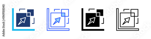 Scalability Multiple Style Icon Set Collection Pack Web Banner Vector 