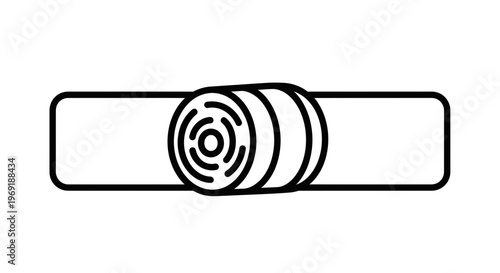 Clean minimal vector graphic depicting a neatly rolled agricultural bale or industrial material