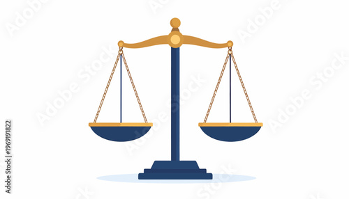 Symbol of Justice The Balanced Scales of Law and Fairness, Representing Equality and Legal Judgment