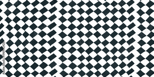 A striking black and white pattern of irregular diamond shapes