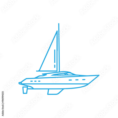 Modern Sailboat Outline Icon