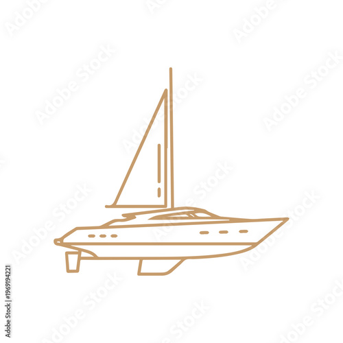 Luxury Sailboat Outline Icon