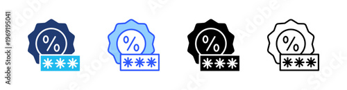 Discount Code Multiple Style Icon Set Collection Pack Web Banner Vector 