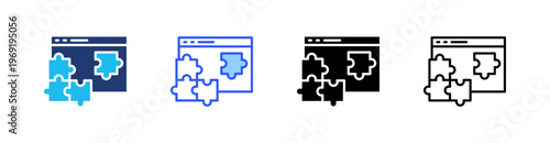 Plugins Multiple Style Icon Set Collection Pack Web Banner Vector 