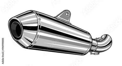 Motorcycle Exhaust System - A Detailed Illustration of Performance Enhancement.