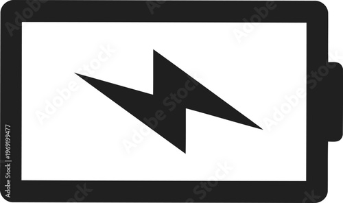 Battery charging status with lightning bolt icon indicating power level