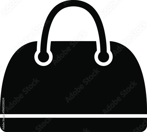 Simple silhouette of a duffel bag icon with a clean, black silhouette icon representing