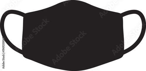 Black silhouette icon of a face mask