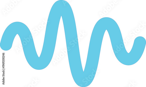 Dynamic blue wavy line representing sound wave, frequency, or abstract digital pulse