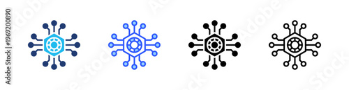 Blockchain Token Multiple Style Icon Set Collection Pack Web Banner Vector 