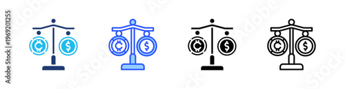 Stablecoin Multiple Style Icon Set Collection Pack Web Banner Vector 