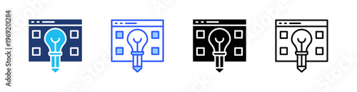 Digital Creative Multiple Style Icon Set Collection Pack Web Banner Vector 