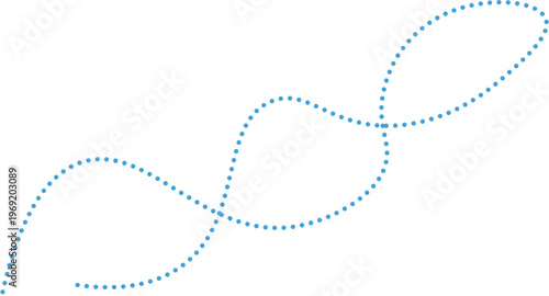 Creative dotted line design with abstract interconnected loops on transparent background
