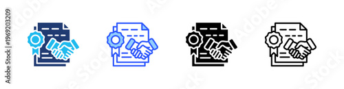 Licensing Agreement Multiple Style Icon Set Collection Pack Web Banner Vector 