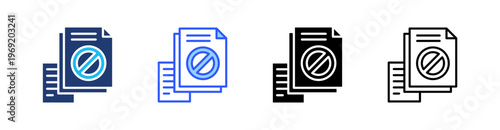 Plagiarism Multiple Style Icon Set Collection Pack Web Banner Vector 