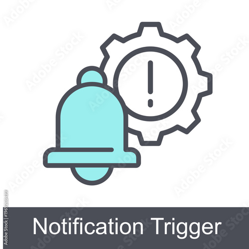 Notification Trigger Blue Vector Icon On White Background 
