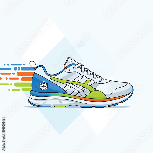 Colorful Athletic Running Shoe Design.