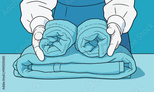 How to fold towels neatly and organize them into stacks for storage at home or in a hotel