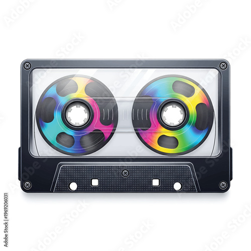 Closeup of a cassette tape.