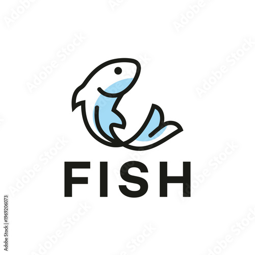 fish icon white background vector illustration