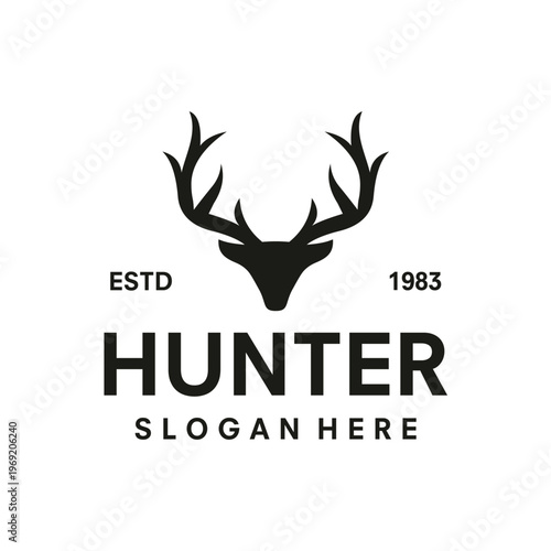hunter logo design template illustration vector