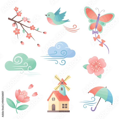 Colorful butterfly with flower petals.